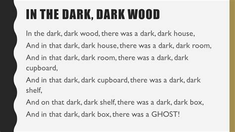 In A Dark Dark Wood Poem In the Dark, Dark Wood Poem: PPT, Worksheets and Activities | Teaching